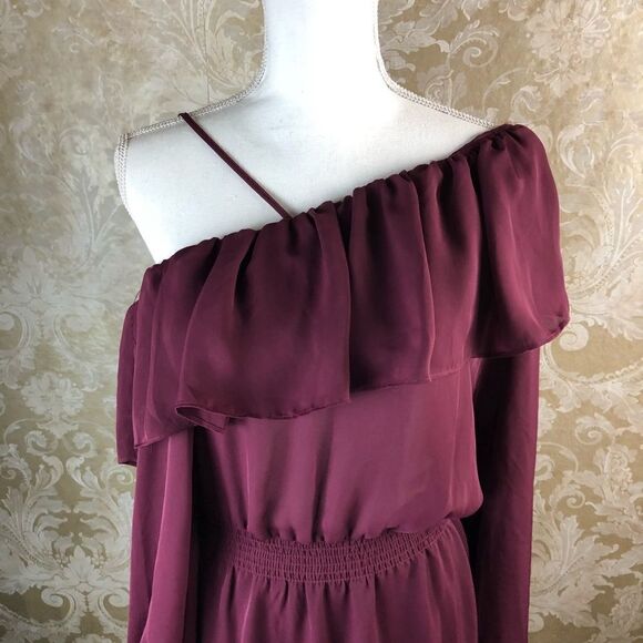 Parker Women's Asymmetric Sleeve A-Line Dress NWT - Picture 6 of 8